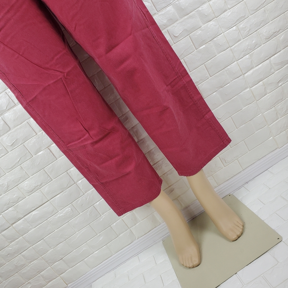 Small Red Stretch Waist Pants Women’s Elastic Casual Comfortable Pants - Picture 4 of 5